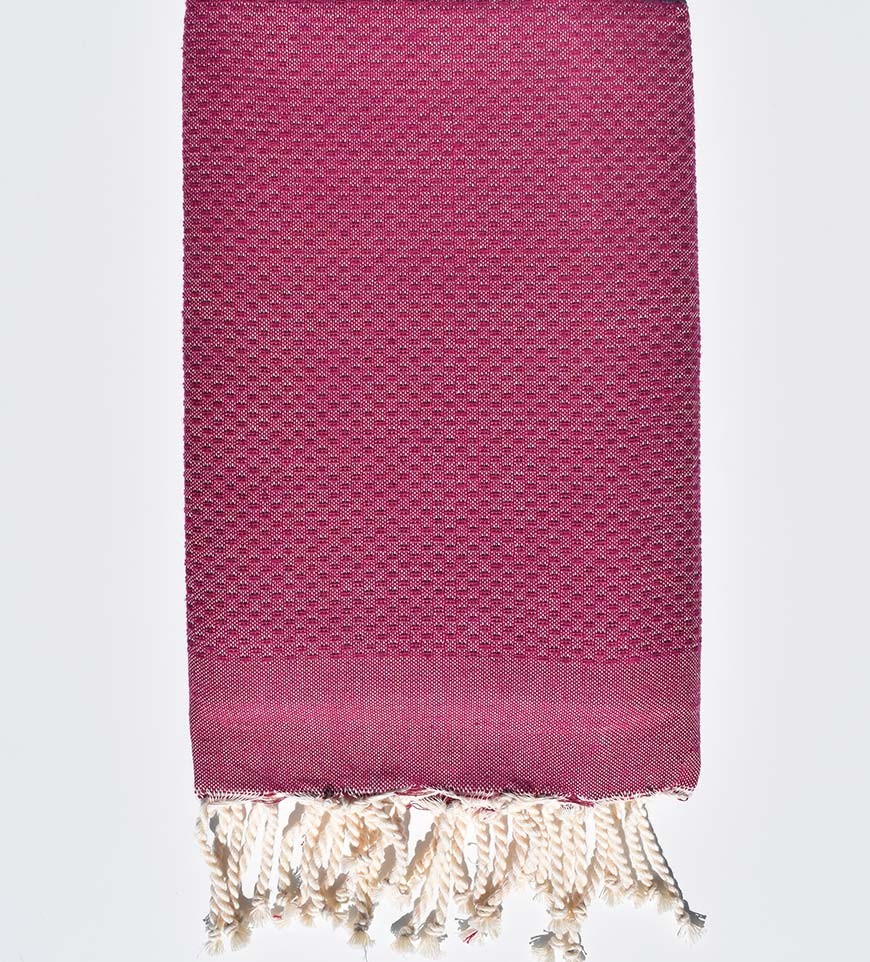 FOUTA nid d'abeille unie violine Fouta Tunisia - 1