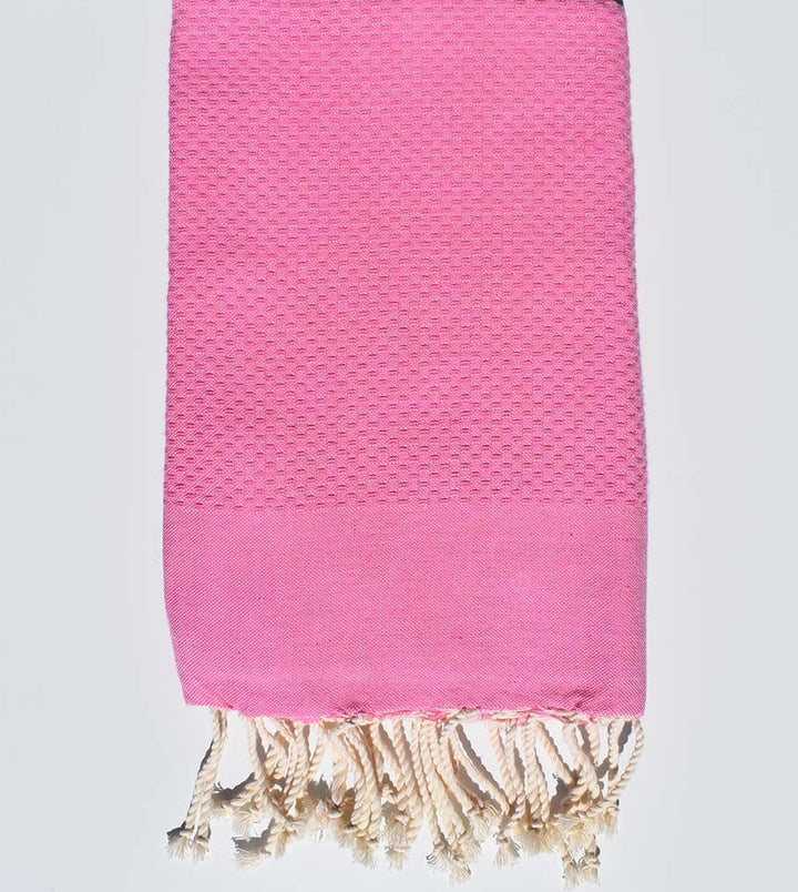 Serviette de plage unie rose tamatia Fouta Tunisia - 2