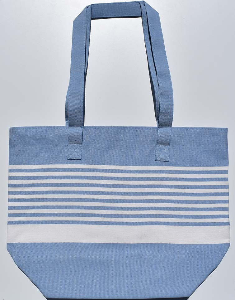 Sac de plage arthur bleu et blanc Fouta Tunisia - 1