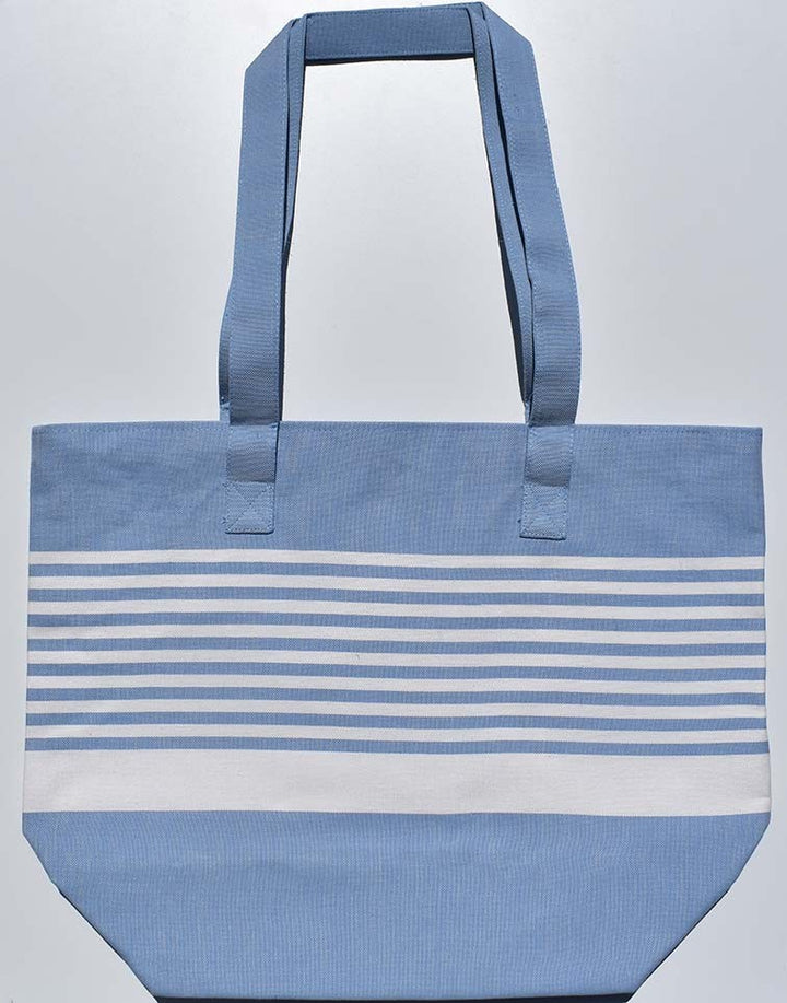 Sac de plage arthur bleu et blanc Fouta Tunisia - 1