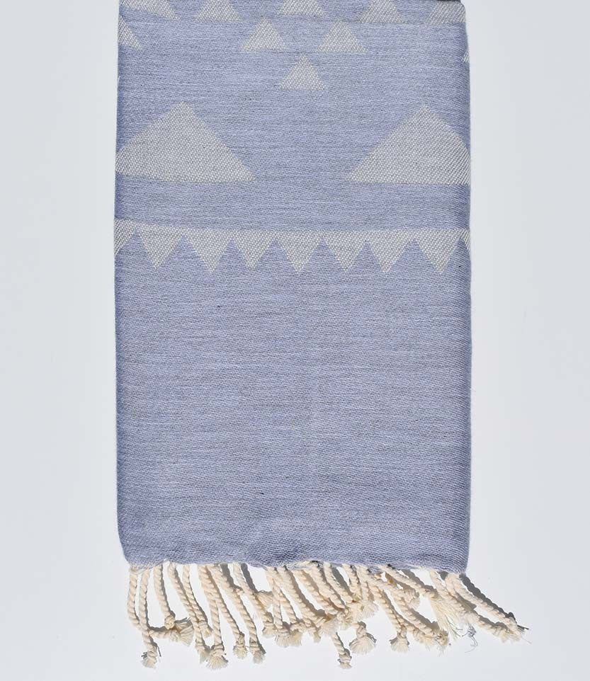 Serviette de plage bohémian gris Fouta Tunisia - 1