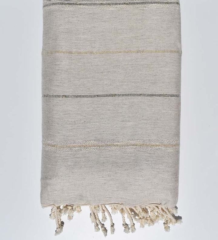 Jeté beige avec lurex doré 2.40m*2.80m  - 3