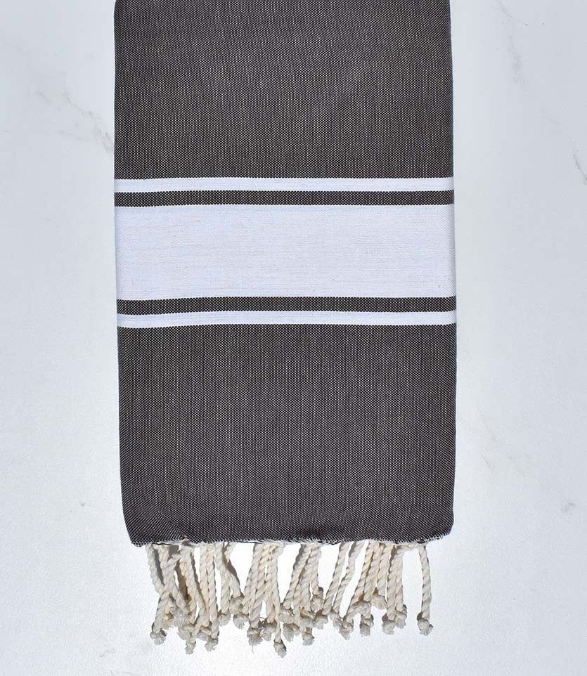 Serviette de plage marron Fouta Tunisia - 1