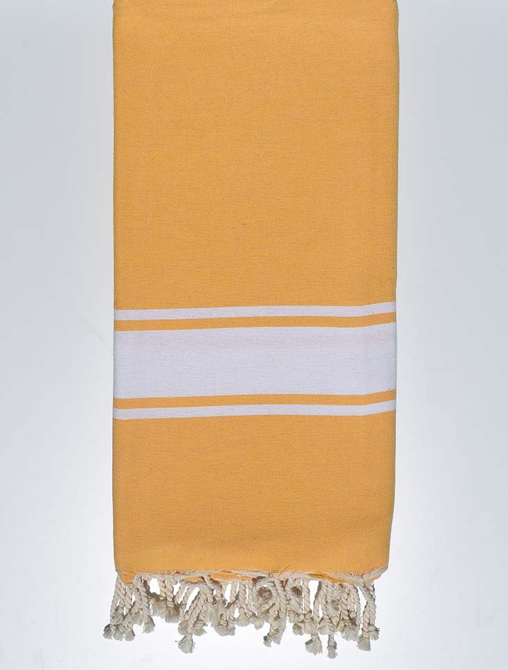 Jeté jaune moutarde Fouta Tunisia - 1