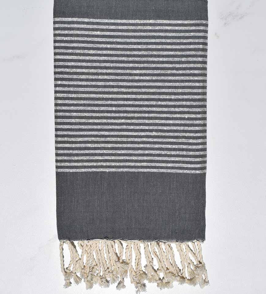 FOUTA Lurex plate gris foncé Fouta Tunisia - 1