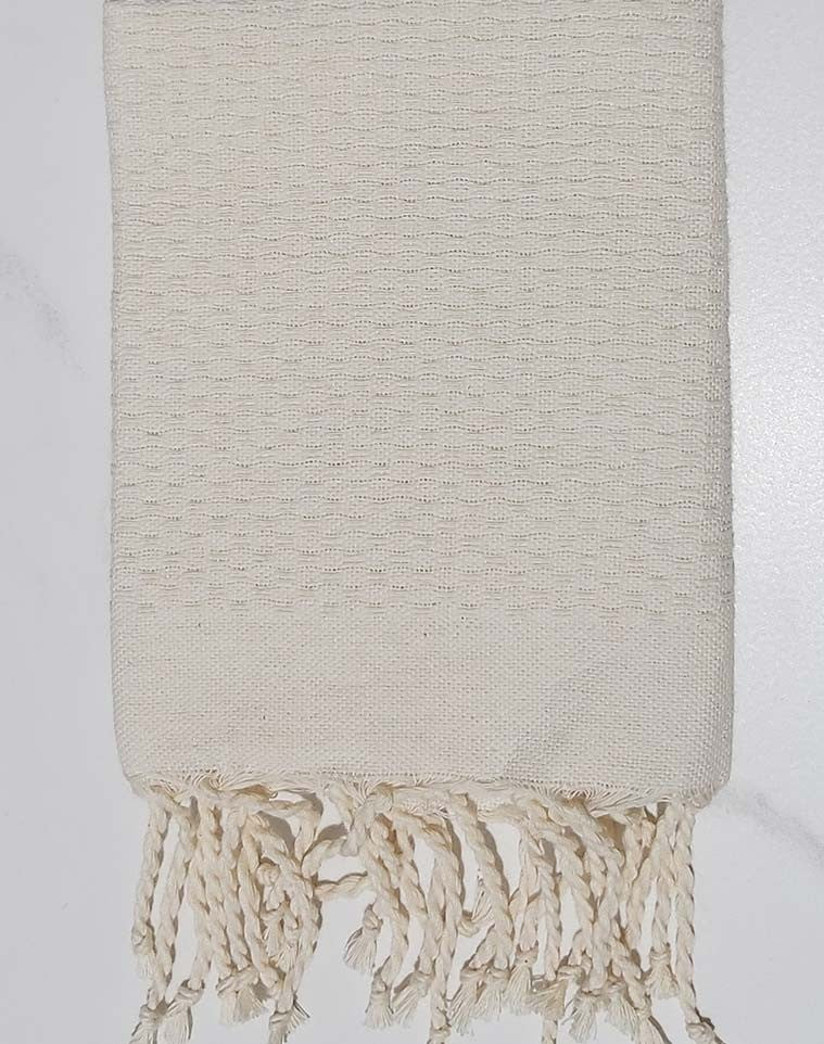 Serviette de table unie couleur blanc crème Fouta Tunisia - 1