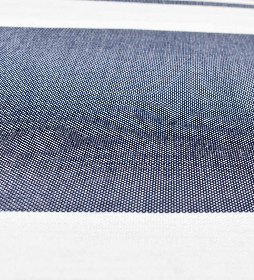 Jeté bleu foncé rayée blanc créme  - 3