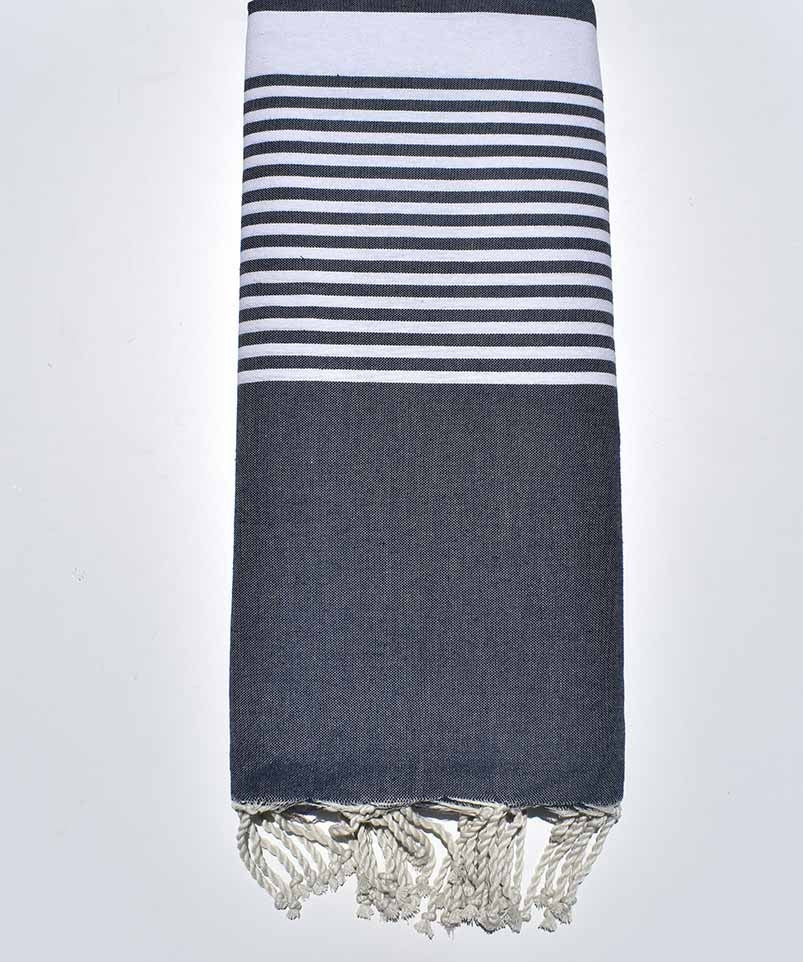 jeté bleu jeans foncé Fouta Tunisia - 2