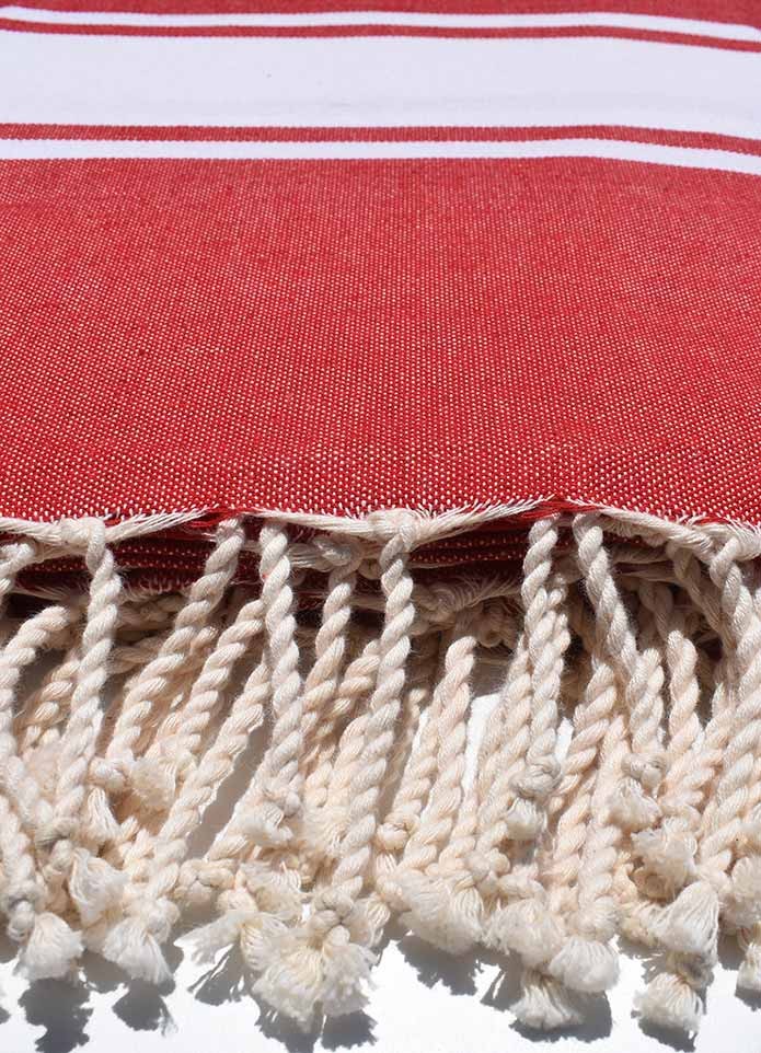 Jeté rouge feu Fouta Tunisia - 2