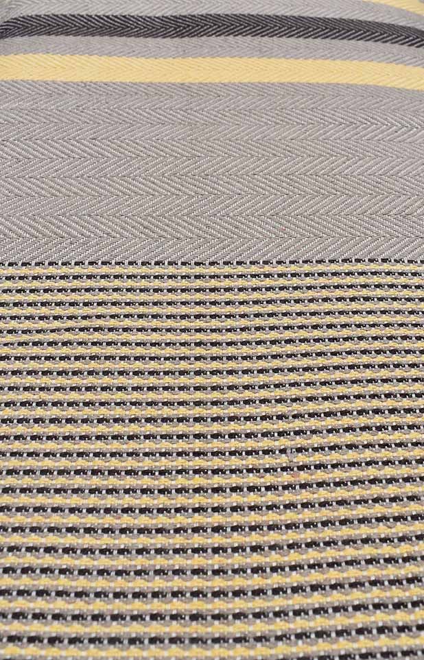 jeté beige foncé rayée jaune et marron  - 2