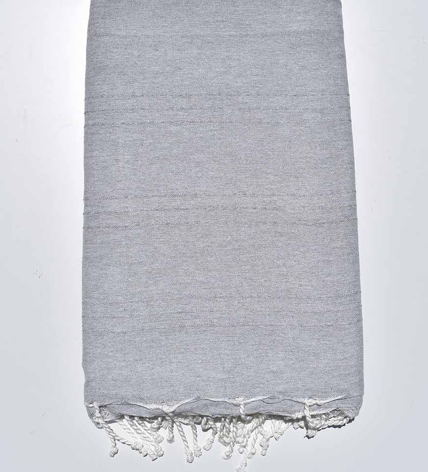 Jeté moyenne gris clair 1.5m*2.5m Fouta Tunisia - 1