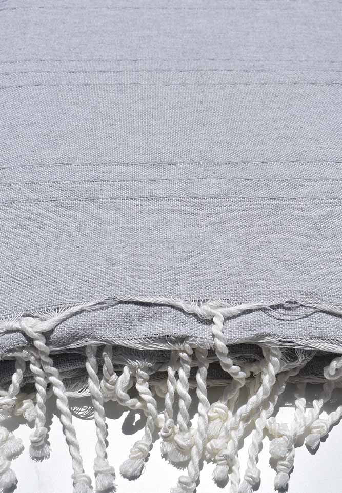 Jeté moyenne gris clair 1.5m*2.5m Fouta Tunisia - 3
