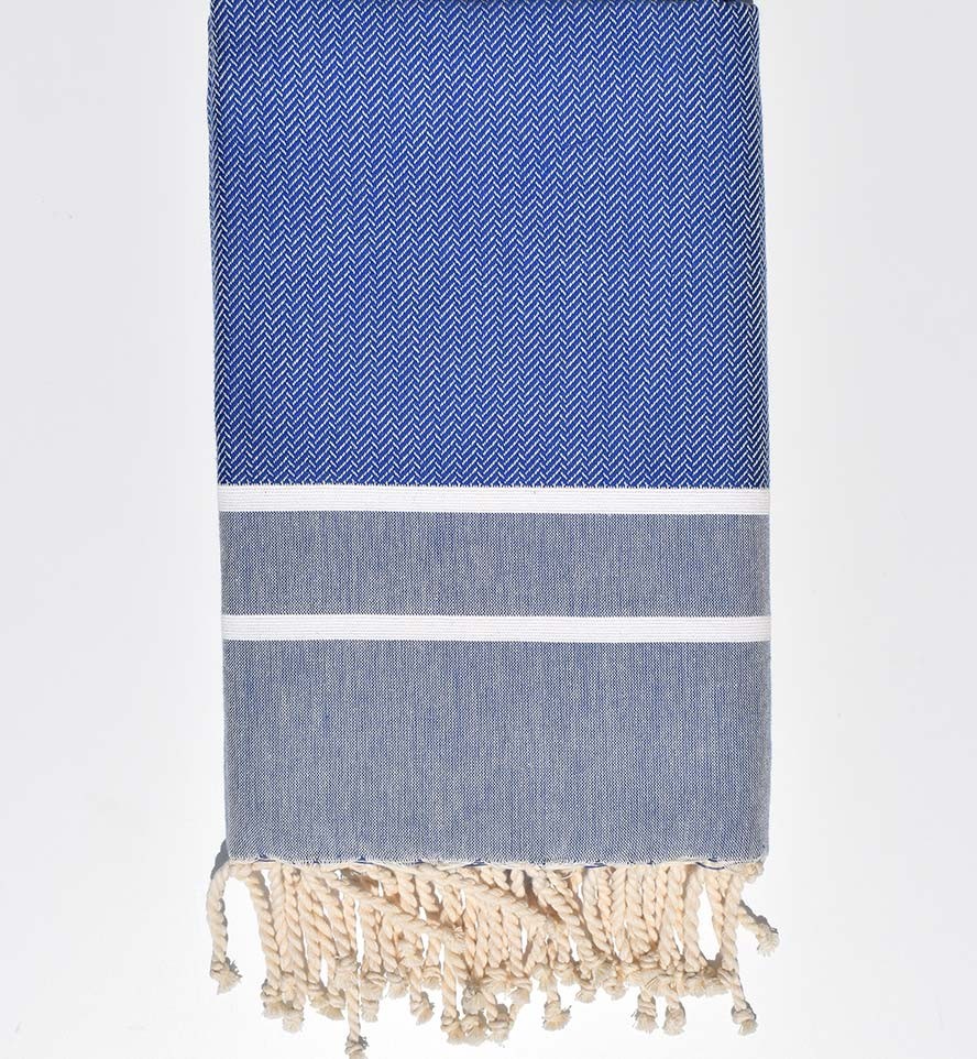 Fouta Chevron Bleu Fouta Tunisia - 1