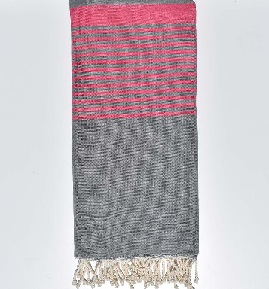 Jeté gris et rose  - 1