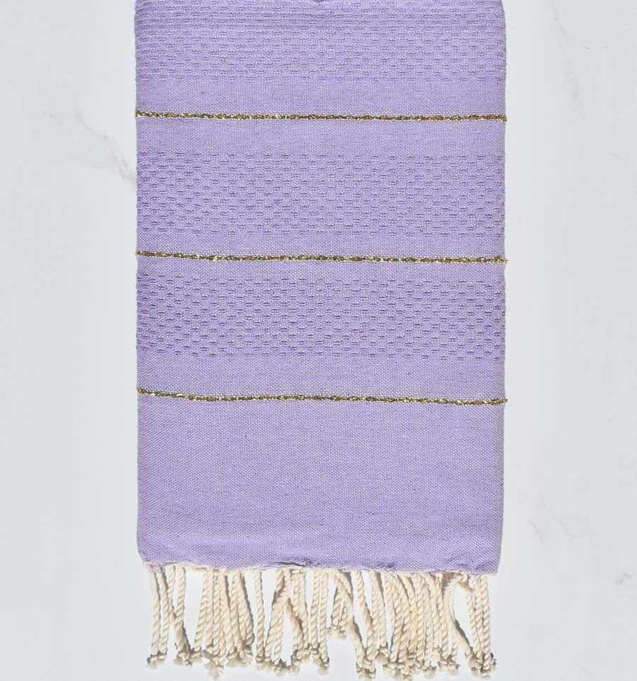 Foute nid d'abeille mauve avec lurex Fouta Tunisia - 1