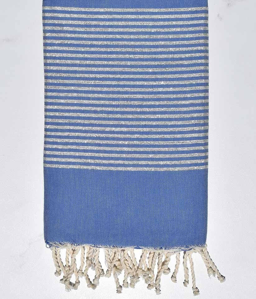Fouta Lurex plate bleu barbeau  - 2