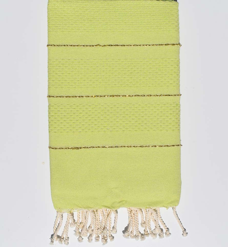 Fouta nid d'abeille pistache avec lurex Fouta Tunisia - 1