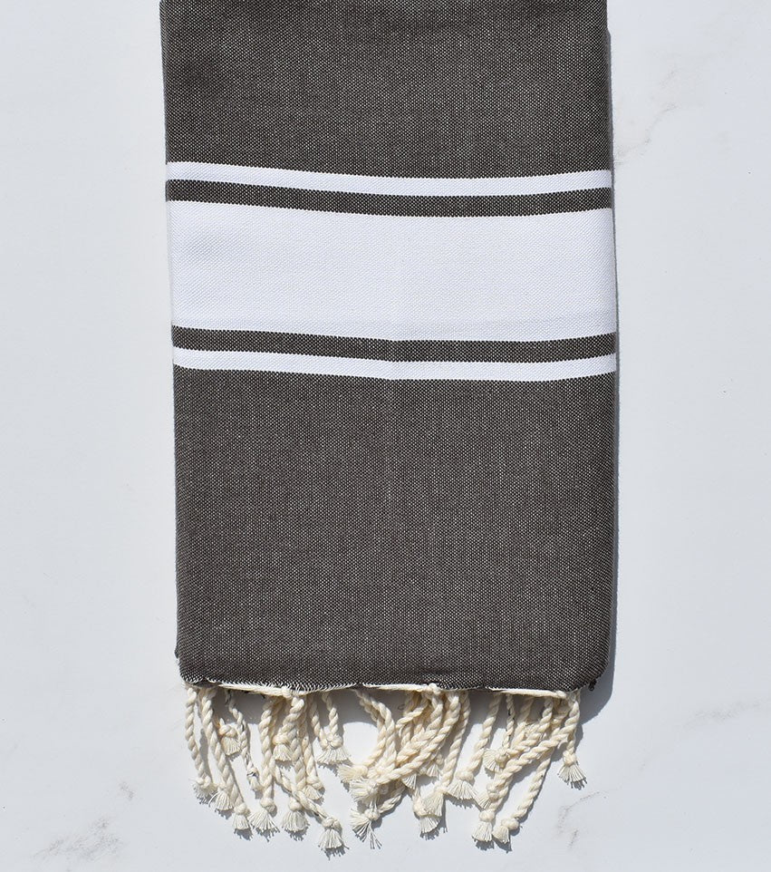 Serviette de plage couleur bistre Fouta Tunisia - 1