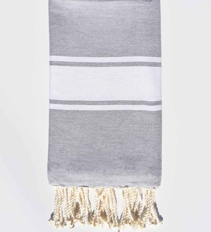 Fouta plate gris chiné  - 1