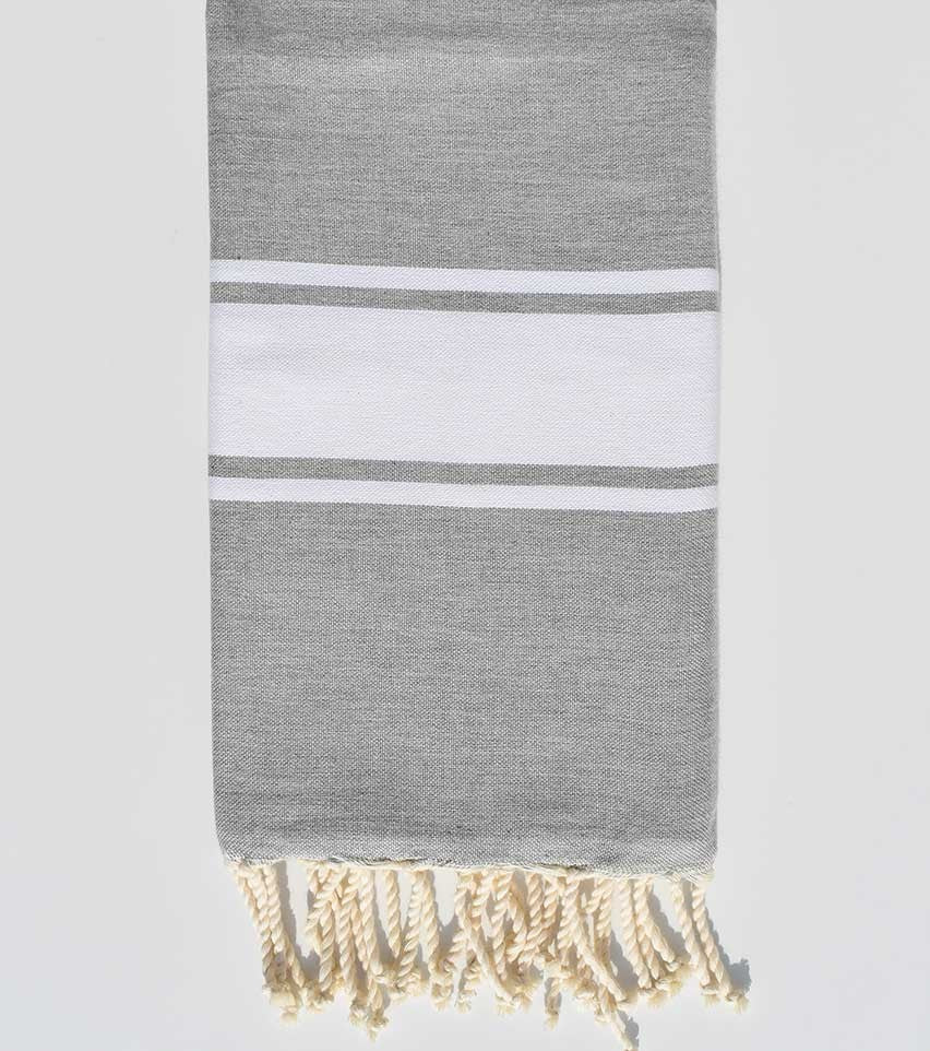 Fouta Plate gris clair moyenne Fouta Tunisia - 1