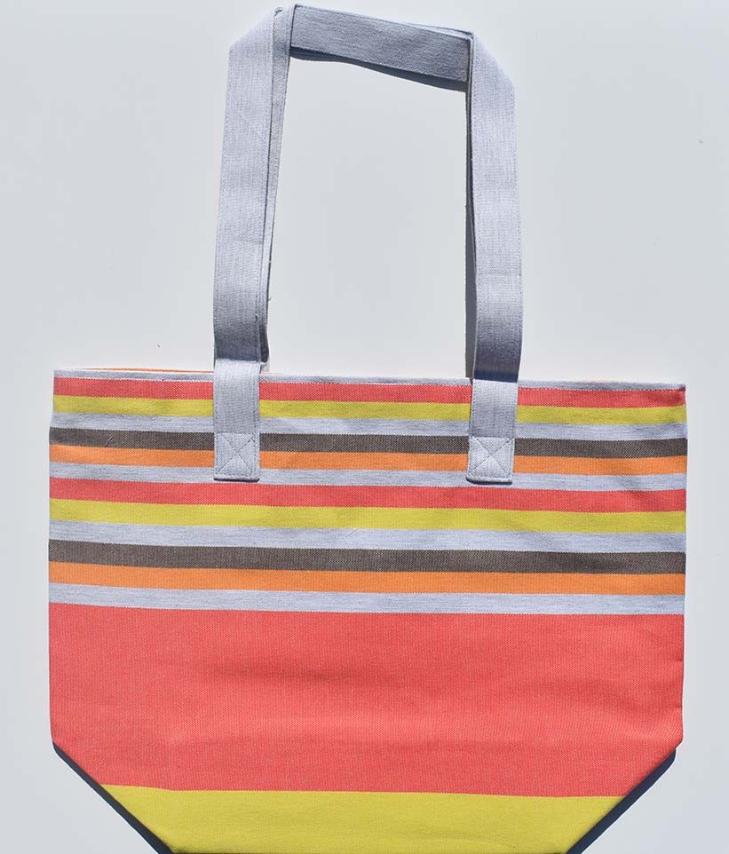 Sac de plage 5 couleurs Capucine jaune ,orange, gris, marron clair Fouta Tunisia - 1