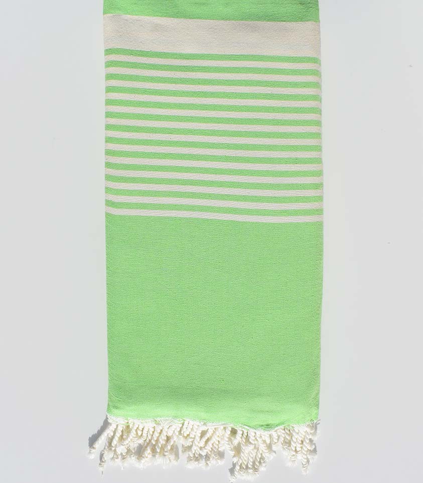 Jeté Vert pomme 2.9m*1.9m Fouta Tunisia - 1