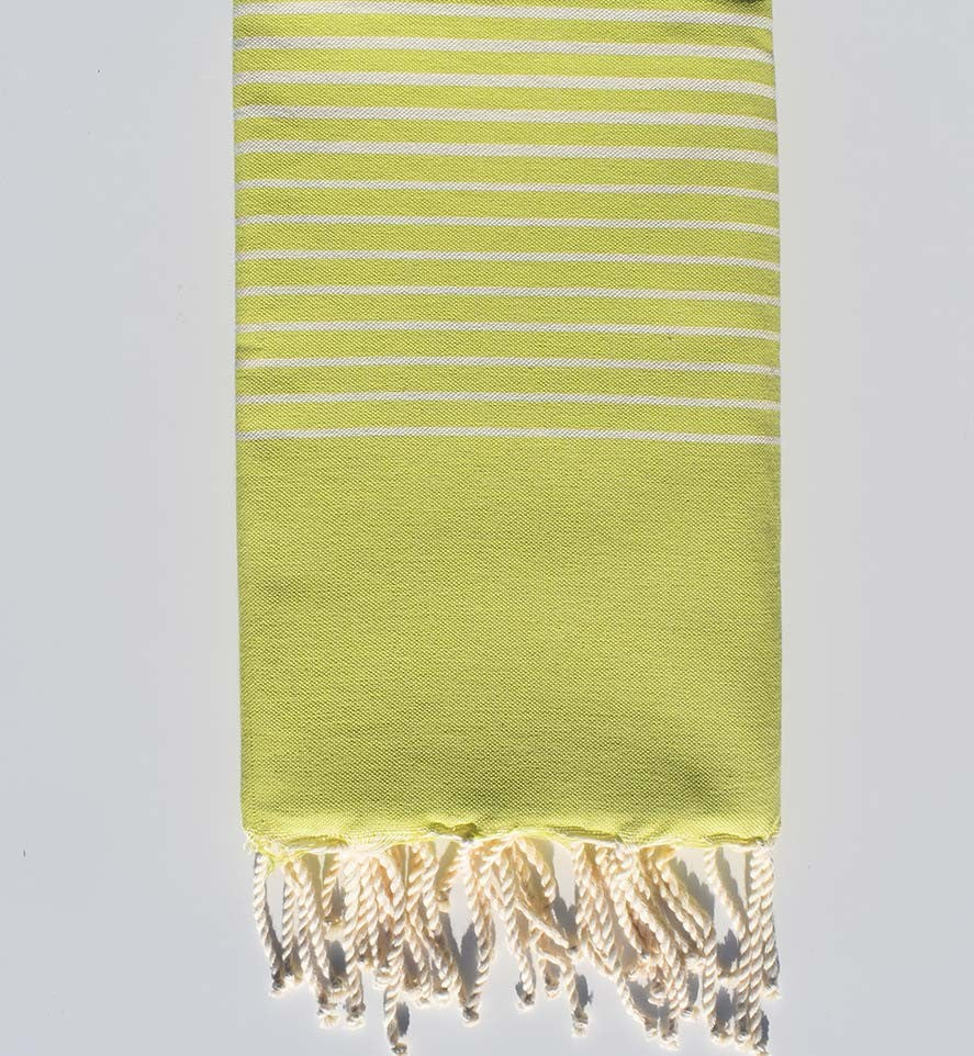Fouta plate rayée vert anis Fouta Tunisia - 1