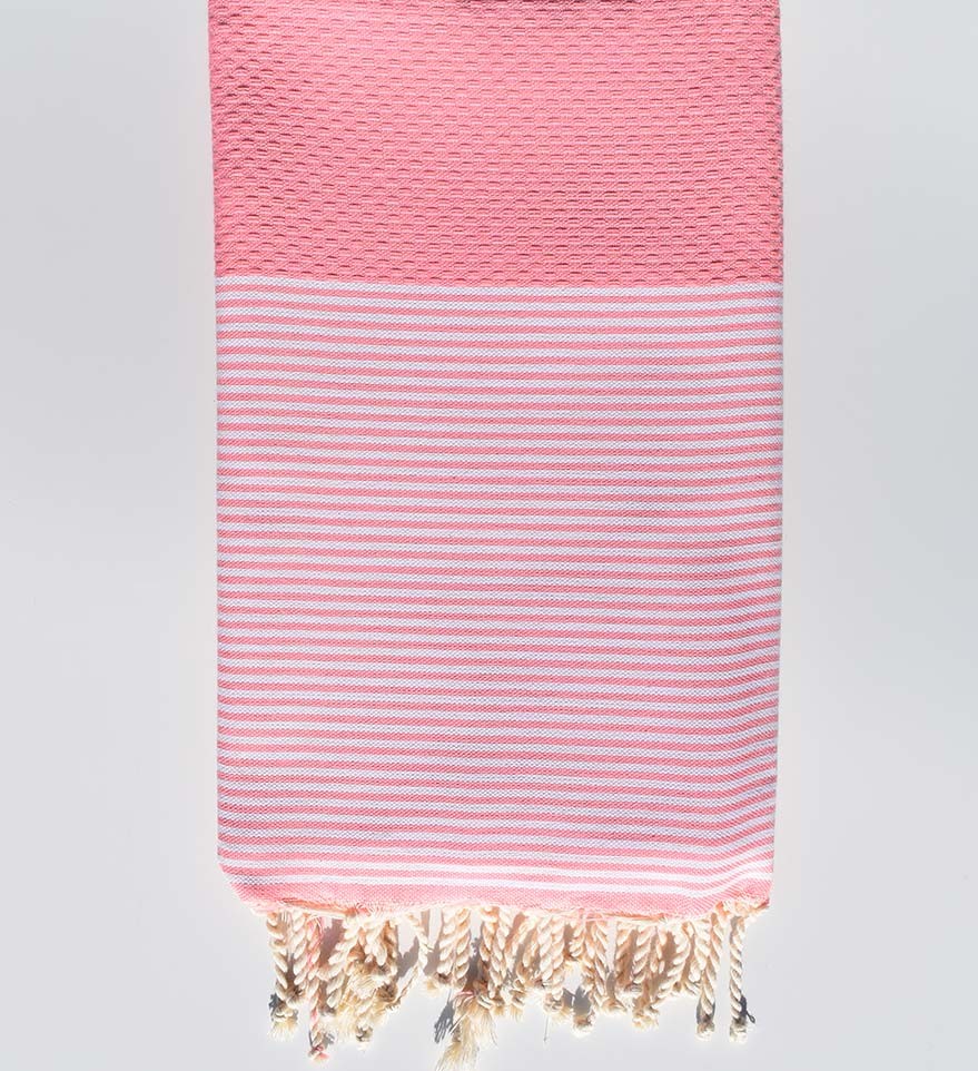 Fouta nid d'abeille rose clair Fouta Tunisia - 1