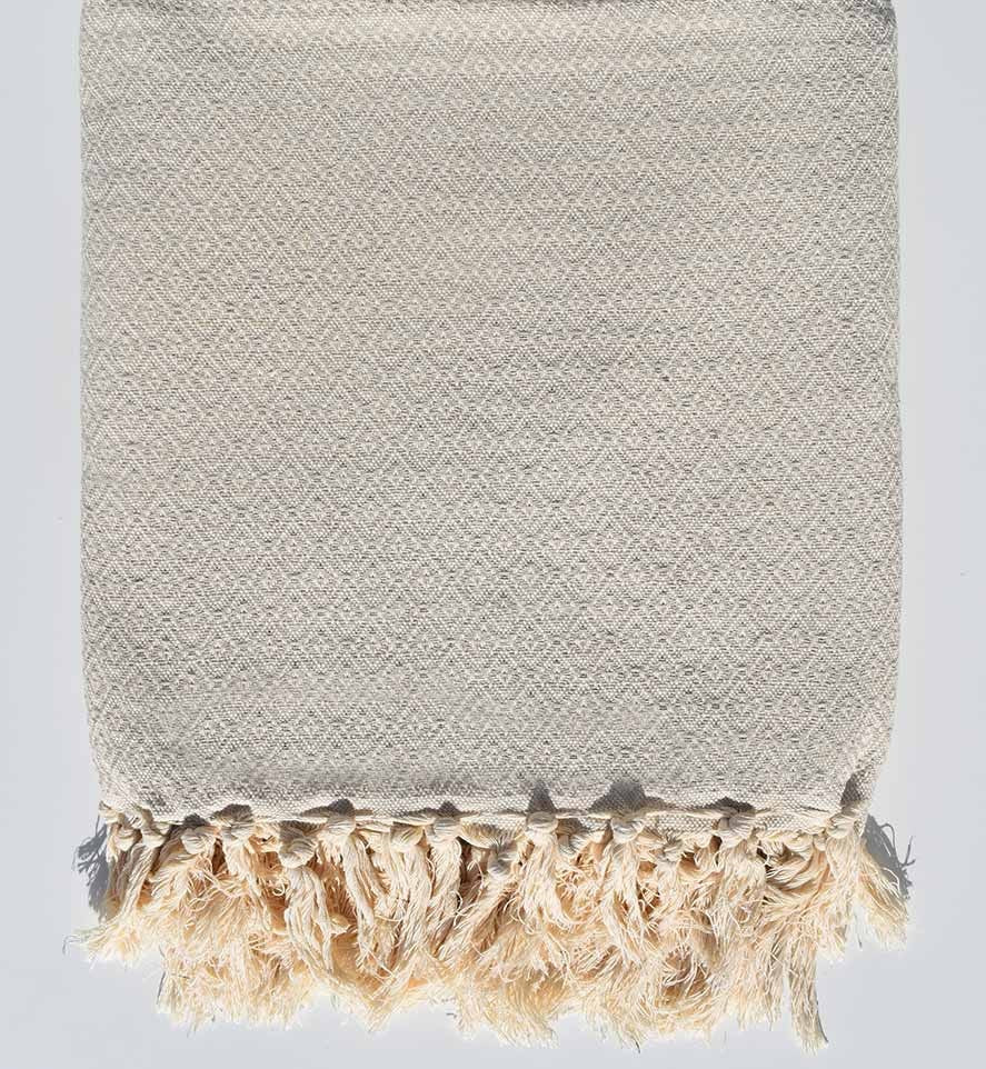 Plaid beige très clair 1.6m*1.6m Fouta Tunisia - 2