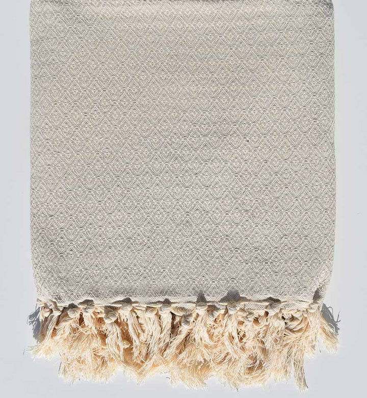 Plaid beige très clair 1.6m*1.6m Fouta Tunisia - 2