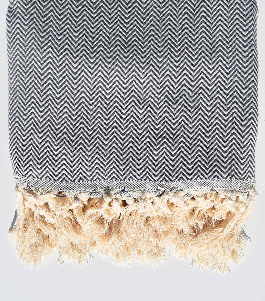 Plaid Bleu turquin 2.5m*1.6m Fouta Tunisia - 1