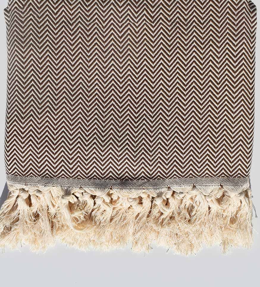 Plaid noisette 2.6m*1.6m Fouta Tunisia - 1