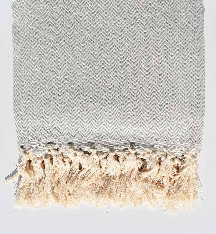 Plaid gris acier 2.6m*1.6m Fouta Tunisia - 1