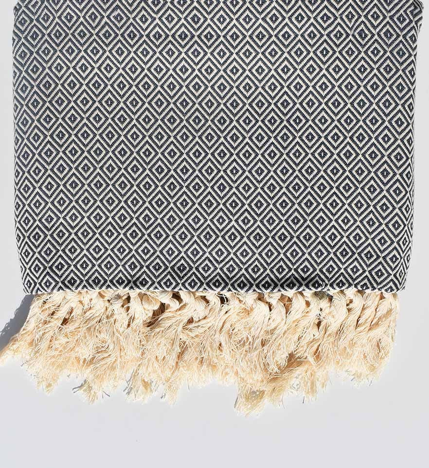 Plaid bleu guède foncé 2.50m*1.60m Fouta Tunisia - 1