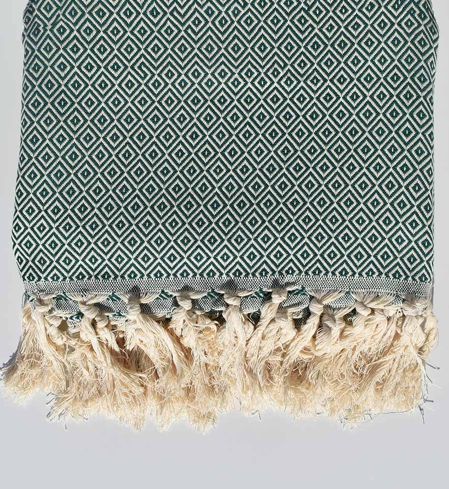 Plaid Vert impérial 1.6m*2.5m Fouta Tunisia - 1