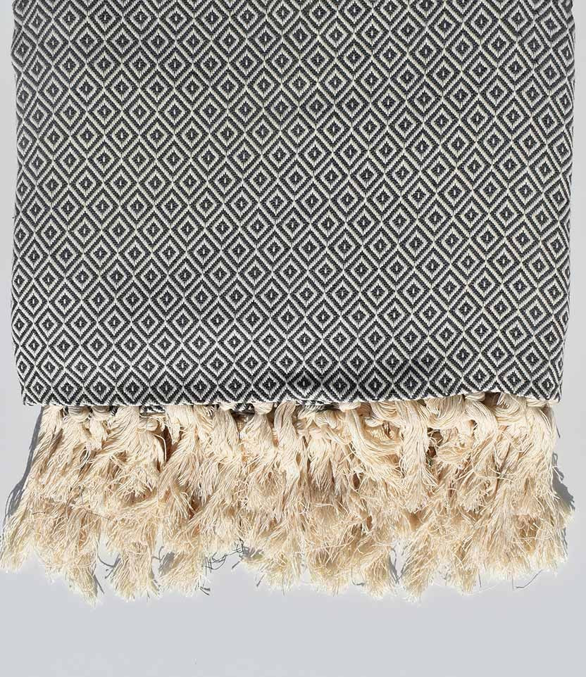 Plaid gris foncé 1.6m*2.5m Fouta Tunisia - 1