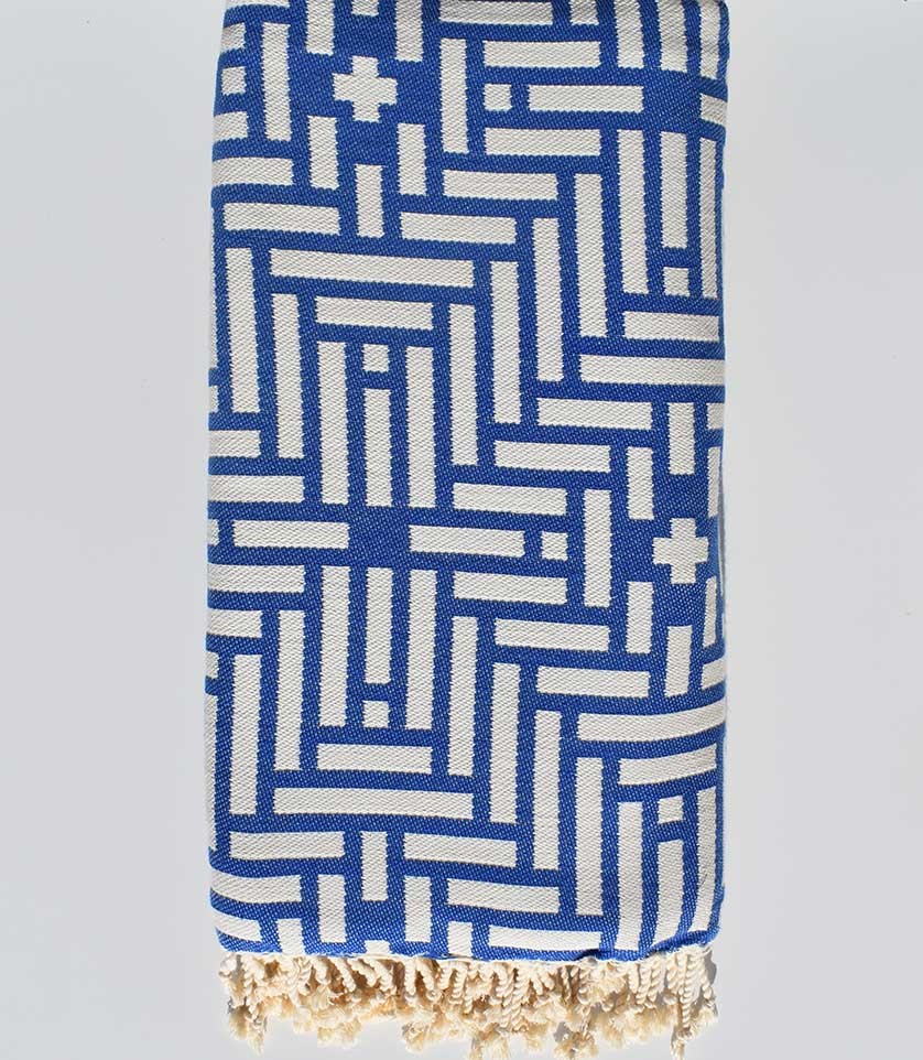 Jeté bleu Safre 2.8m*2m Fouta Tunisia - 1