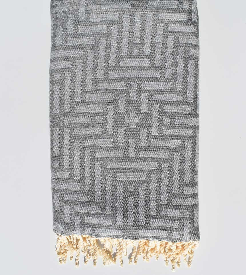 Jeté gris souris 2.9m*2m Fouta Tunisia - 2