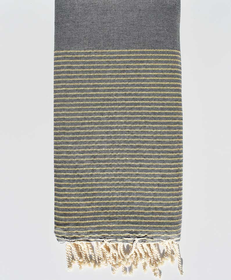 Jeté gris avec lurex doré  - 1