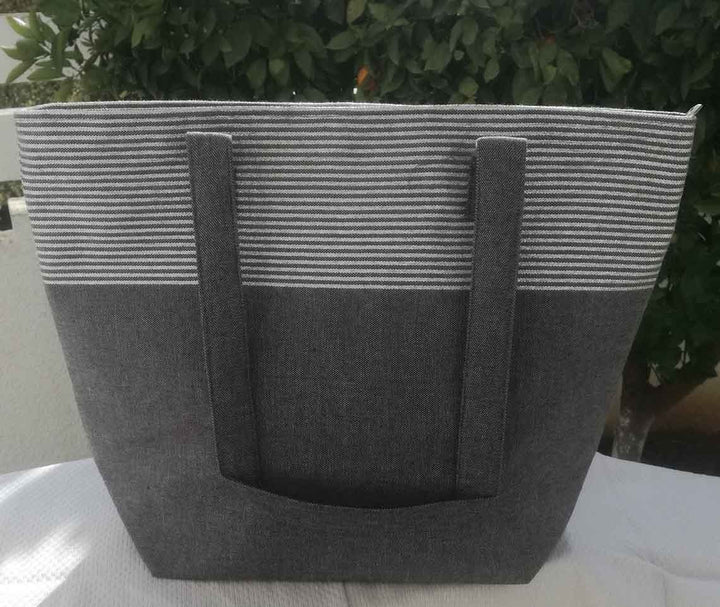 Sac gris foncé avec lurex argenté Fouta Tunisia - 4