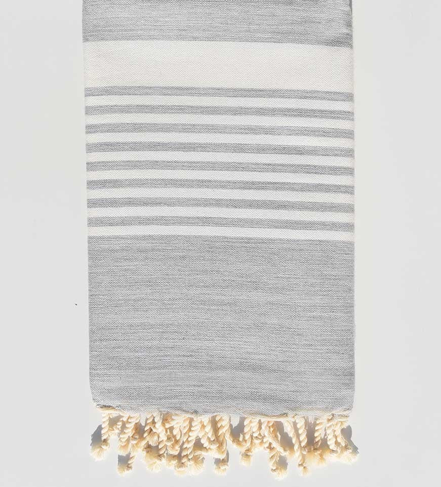 Fouta arthur gris clair Fouta Tunisia - 1