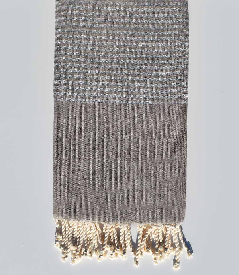 Fouta lurex taupe Fouta Tunisia - 1