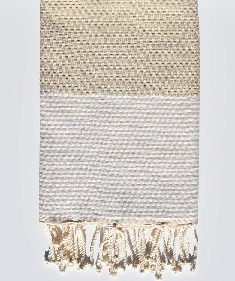 Fouta nid d'abeille écru  - 1