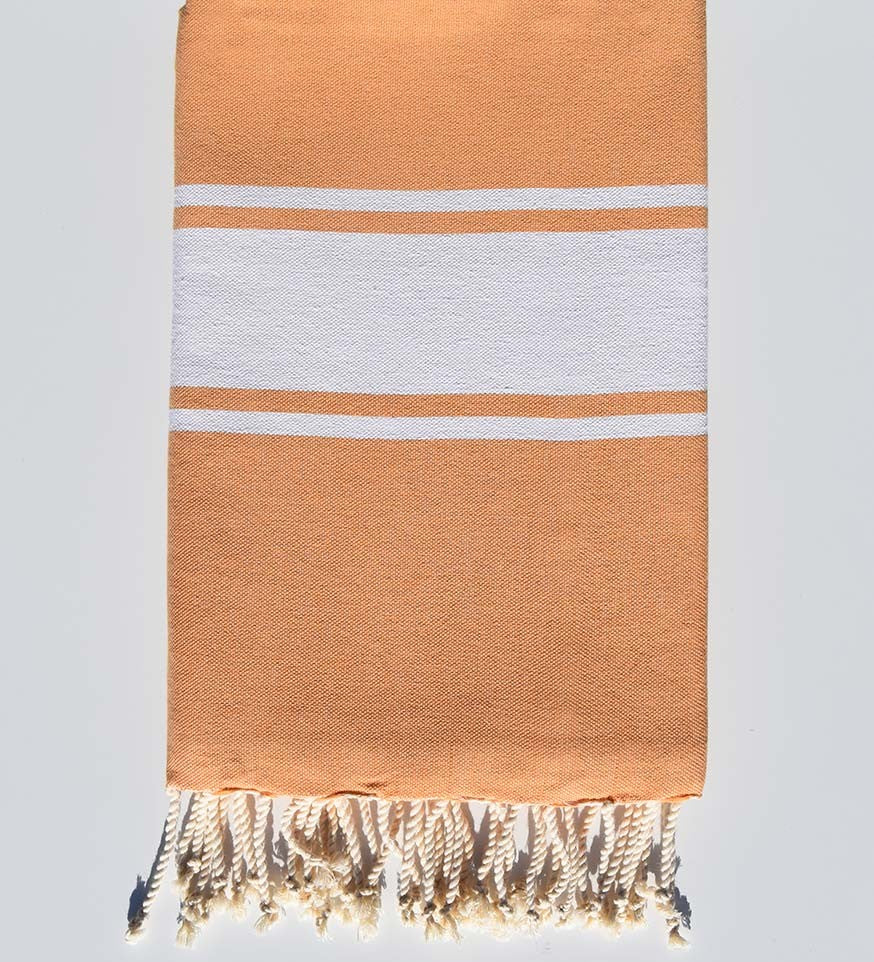 Serviette de plage orange saumon Fouta Tunisia - 1