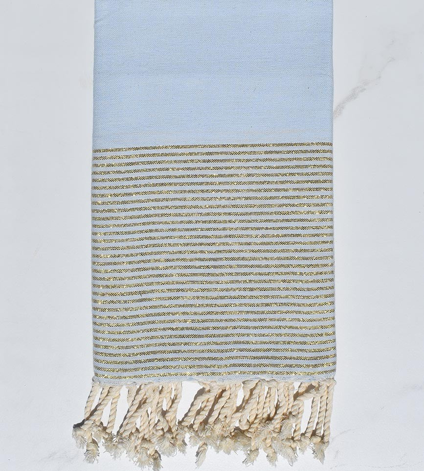 Fouta lurex bleu dragée Fouta Tunisia - 1