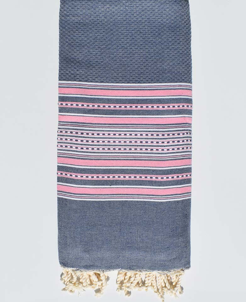 Jeté bleu fumée Fouta Tunisia - 1