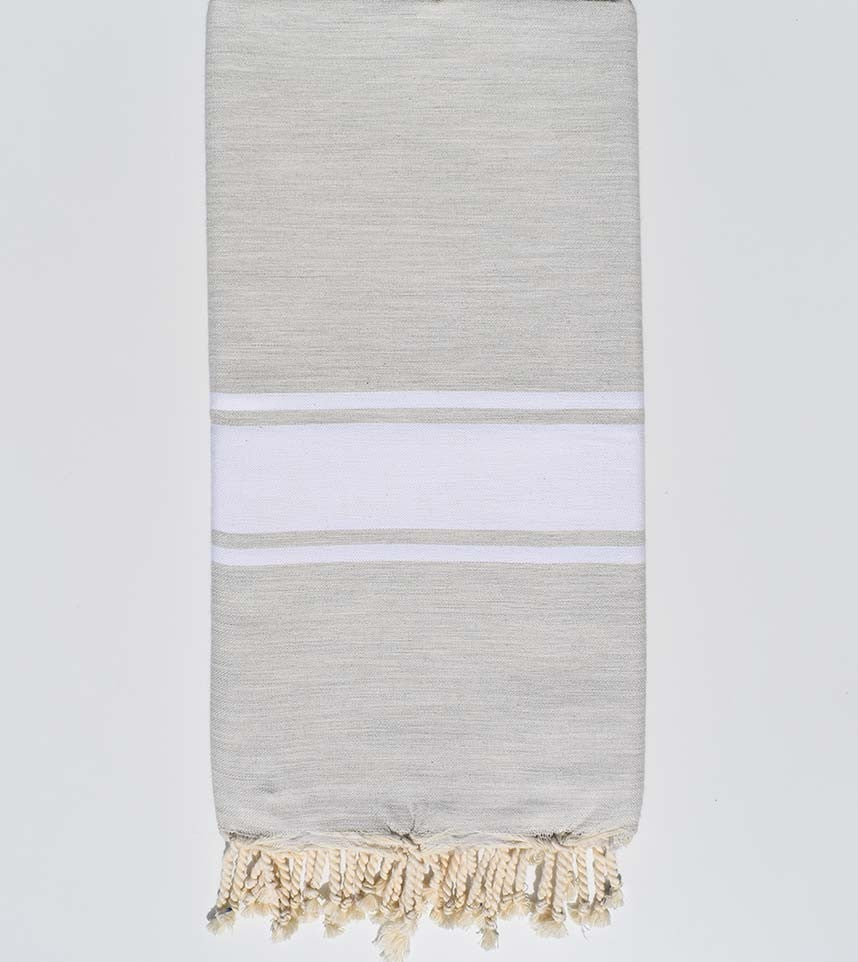 Jeté gris clair mélangé avec rayures  - 1