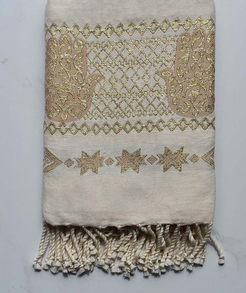 Fouta khomsa ocre rouge Fouta Tunisia - 1