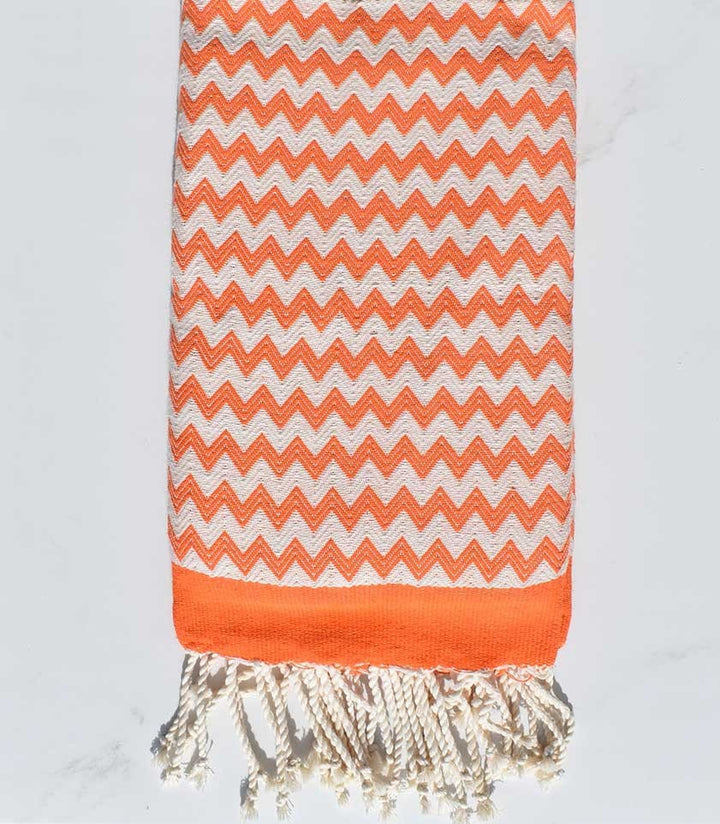Fouta zigzag orange Fouta Tunisia - 2