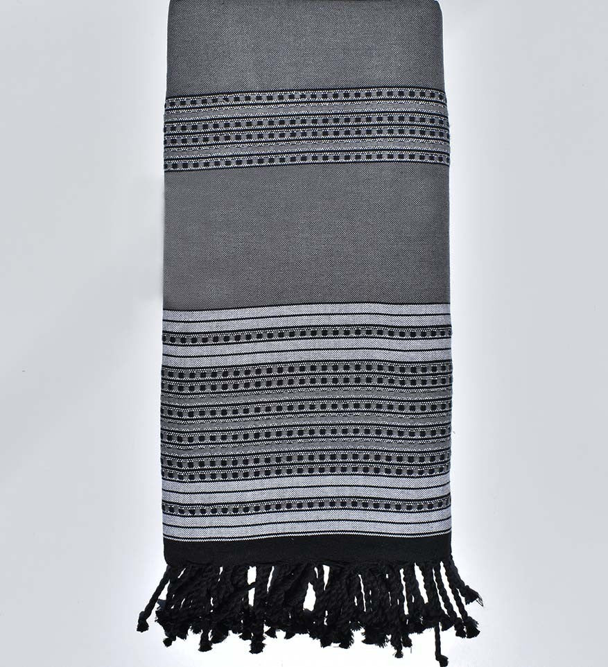 Grande Fouta Arabesque gris Fouta Tunisia - 1